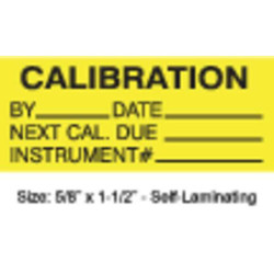 Stranco Calibration Label,ENG,Black/Yellow,PK350 TCFSL2-22135