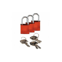 Brady Lockout Padlock,KA,Orange,1-7/16"H,PK3 133283