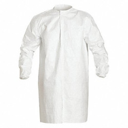 Dupont Disposable Frock,White,Snaps,S,PK30 IC270BWHSM003000