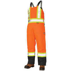 Tough Duck Hi-Vis Insulated Bibs,Flo Orange,XL S79811