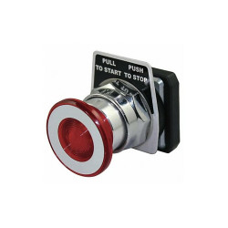 Dayton MushroomHeadPushButton,Red,NonIllum,30mm 30G364