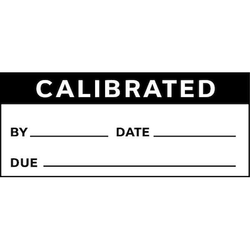 Stranco Calibration Label,ENG,Black/White,PK350 TCSL1-38481