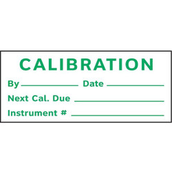 Stranco Calibration Label,ENG,Green/White,PK350 TCSL1-21004