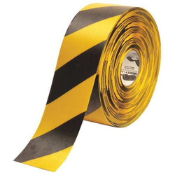 Mighty Line Floor Tape,Black/Yellow,4 inx100 ft,Roll 4RYCHV