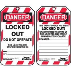 Condor Lockout Tag,3-1/4 in.Wx5-3/4 in. H,PK100 48RU18