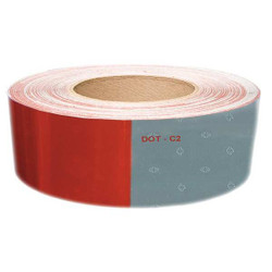 Oralite Reflective Tape,W 2 In,White/Red 19160