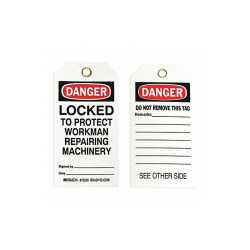 Brady Danger Tag,5-3/4 x 3 In,ISO 9001,PK25 76206