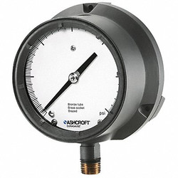 Ashcroft Pressure Gauge,0 to 100 psi,4-1/2In 451379ASL04L100#
