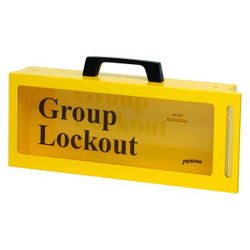 Brady Group Lockout Box,10 Locks Max,Yellow LG252M