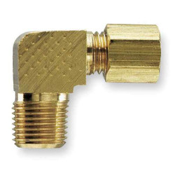 Parker Elbow, 90,Brass,CompxM,5/8Inx1/2In,PK10 169C-10-8