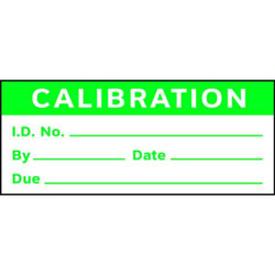 Stranco Calibration Label,ENG,Green/White,PK350 TCSL1-21002