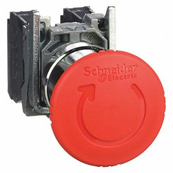 Schneider Electric Emergency Stop Push Button,Red XB4BS8445
