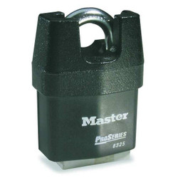 Master Lock Keyed Padlock, 7/8 in,Rectangle,Black 6327