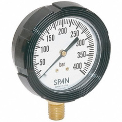 Span Pressure Gauge,0 to 400 Bar,2-1/2In LFS-210-400 BAR-G