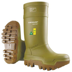 Dunlop Rubber Boot,Men's,11,Knee,Green,PR E662843