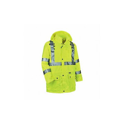 Glowear by Ergodyne Rain Jacket Hood,HiVis Lime,L  8365