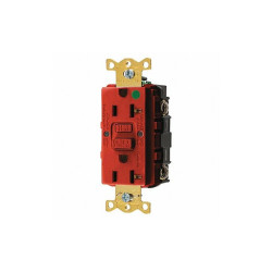 Hubbell GFCI Receptacle,20A,125VAC,5-20R,Red GFR83R