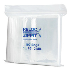 Reloc Zippit Reclosable Poly Bag,Zip Seal,PK1000 R510