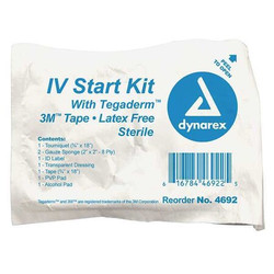 Dynarex IV Start Kit,3/4" X 18" Tourniquet,PK50  4692