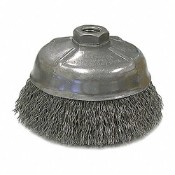 Weiler Crimped Wire Cup Brush,5 in.dia.,Steel 14206