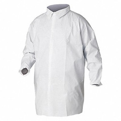 Kleenguard Lab Coat,White,Snaps,L,PK30 44443