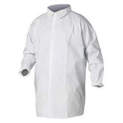 Kleenguard Lab Coat,White,Snaps,2XL,PK30 44445