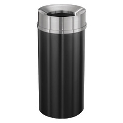 Glaro Trash Can,Round,16 gal.,Black F1533-BK-SA