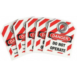 Brady Safety Tag,2-1/2" H x 2" W,Plastic,PK 25 148824
