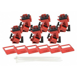 Brady Single Pole Brkr Lockout,Red,3-3/4"H,PK6 148687