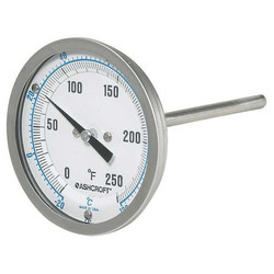 Ashcroft Dial Thermometer,Bi-Metallic,3 in Dial  30EI60R