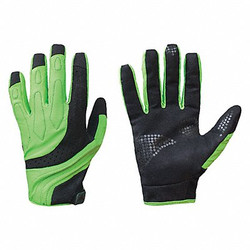 Turtleskin Mechanics Gloves,XS,Hi-Vis Blk/Green,PR CPM-33A