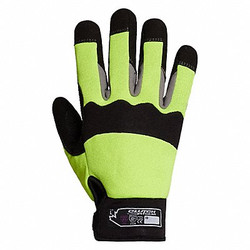 Superior Glove Mechanics Gloves,Black/Lime,L,PR  MXHV2PB/L