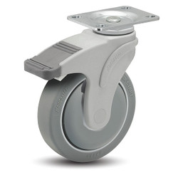 Medcaster Plate Caster,Swivel,5" Wheel Dia. NG05QDP125DLTP01