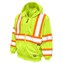 Tough Duck Hi-Vis Hooded Sweatshirt,XL,Yellow/Green  S49411