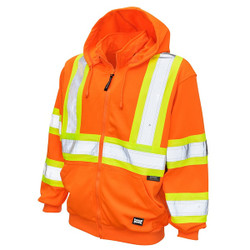 Tough Duck Hi-Vis Hooded Sweatshirt,XL,Orange S49411