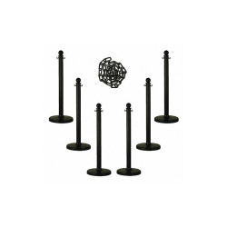 Mr. Chain Barrier Post Kit,40"H,Black,Plastic Post 71103-6