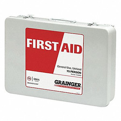 Sim Supply First Aid Kit w/House,217pcs,3x9",WHT  59325