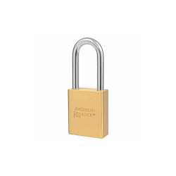 American Lock Keyed Padlock, 15/16 in,Rectangle,Gold A3651D045KA