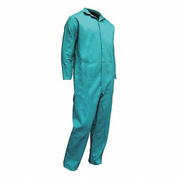 Chicago Protective Apparel Flame-Res. Coverall,Hem Cuff ,Green,2XL 605-GR-2XL