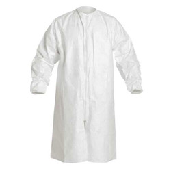 Dupont Lab Coat,White,Zipper,3XL,PK30  IC264SWH3X00300B