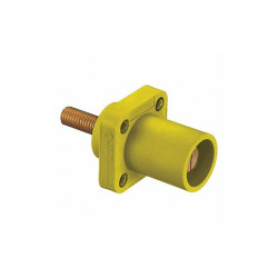 Hubbell Receptacle,4-4/0,Male,Ylw,Threaded Stud  HBLMRSY