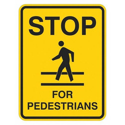 Lyle Stop for Pedestrians Sign,24" x 18" T1-6267-HI_18x24