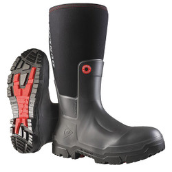 Dunlop Rubber Boot,Men's,9,Knee,Black,PR OD60A93