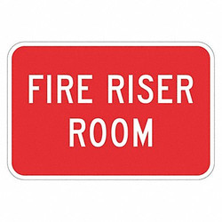 Lyle Reflective Fire Riser Sign,12x18in,Alum T1-1832-DG_18x12