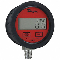 Dwyer Instruments Digital Pressure Gauge,3" Dial Size,Red DPGAB-08