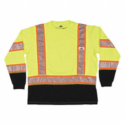Mcr Safety Long Sleeve T-Shirt,Lime,4XL Sz FFLTC3SLX4