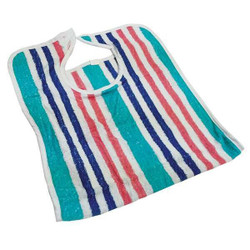 R & R Textile Terry Bib,18 in L,Blue/Orange/White,PK12 X14480