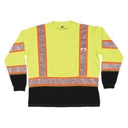 Mcr Safety Long Sleeve T-Shirt,Lime,3XL Sz  FFLTC3SLX3