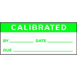 Stranco Calibration Label,ENG,Green/White,PK450 TCSL1-21003