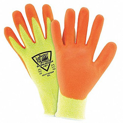 Pip Coated Glove,Hi-Vis Ylw/Orng,L,PK12 HVY710HSNF/L
